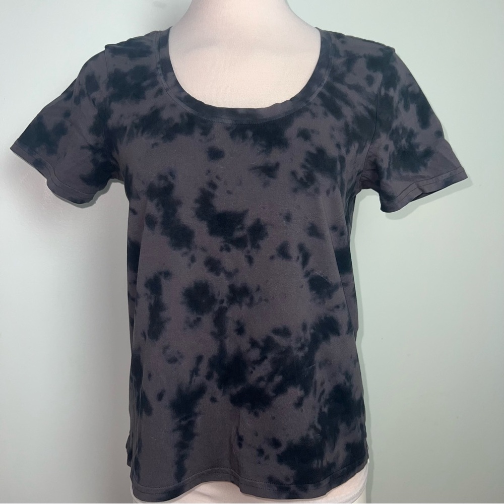 Pact 100% Organic Cotton Gray Black  Tie-Dye Short Sleeve Tee Casual Women’s S